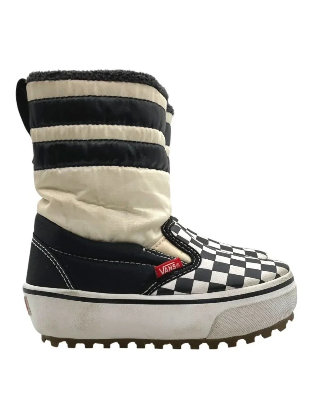Vans Checkerboard MTE Snow Boots Kids 11 Pull-On Waterproof Insulated Winter Zip